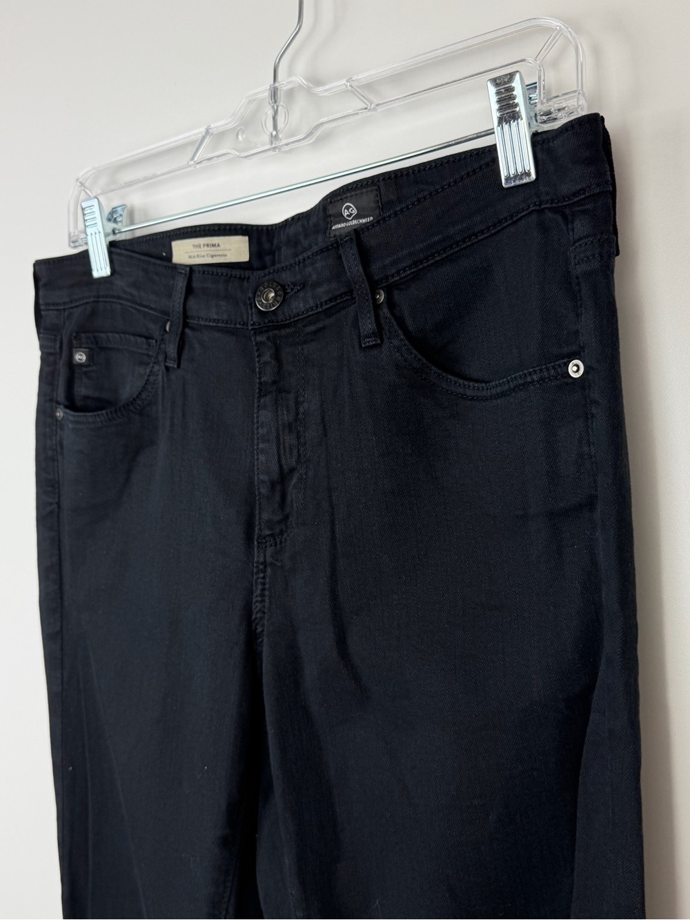AG Adriano Goldschmied The Prima Mid-Rise Cigarette Jeans in Black Size 29R - Picture 6 of 14